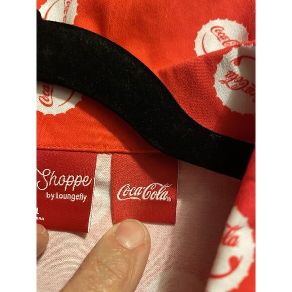 Stitch Shoppe‎ Loungefly All Over Print Red White Coca-Cola Bottle Cap Dress L - Picture 13 of 13